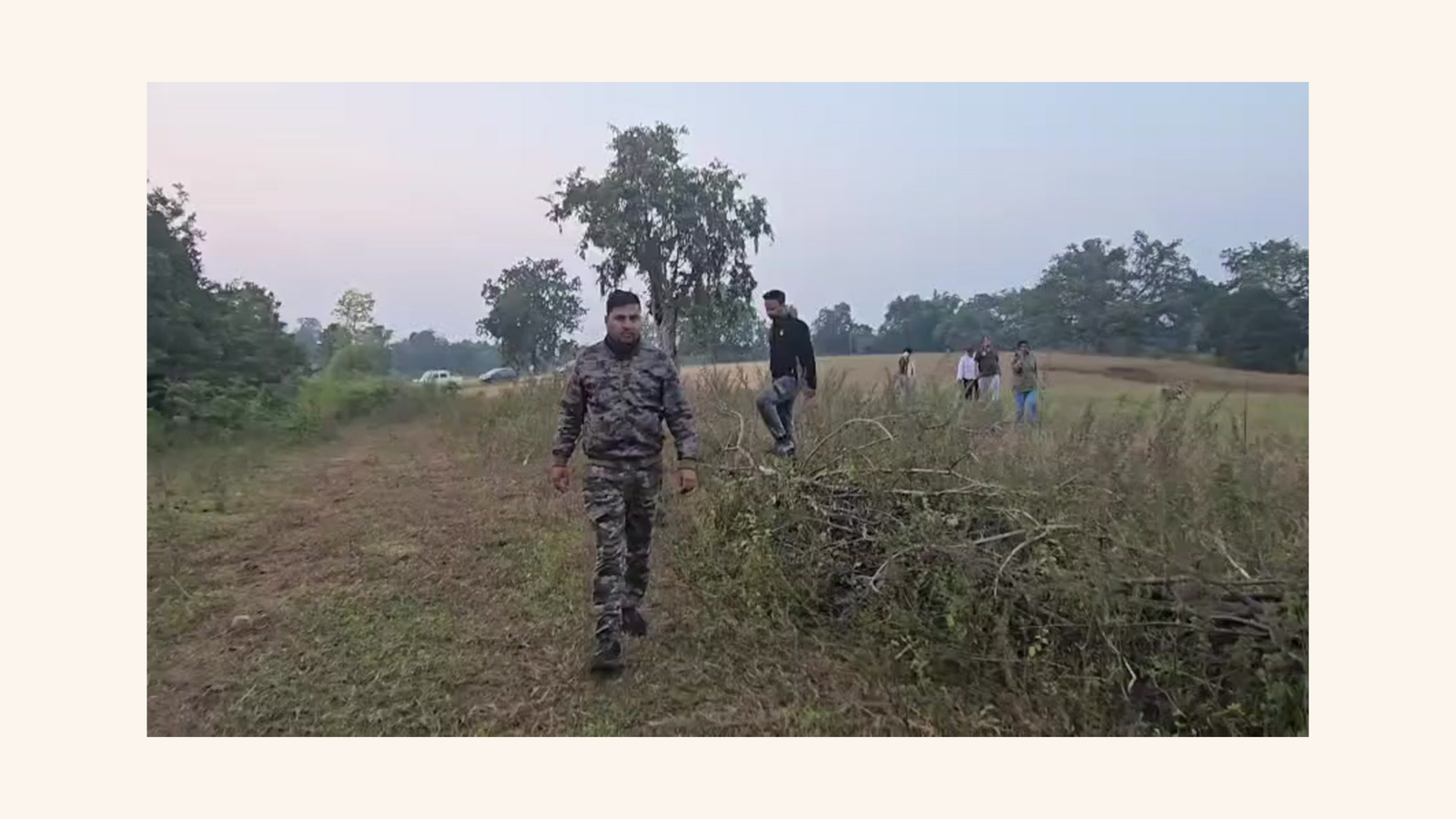 Forest officer conducting field survey at GAJ-DASTAK deployment site
